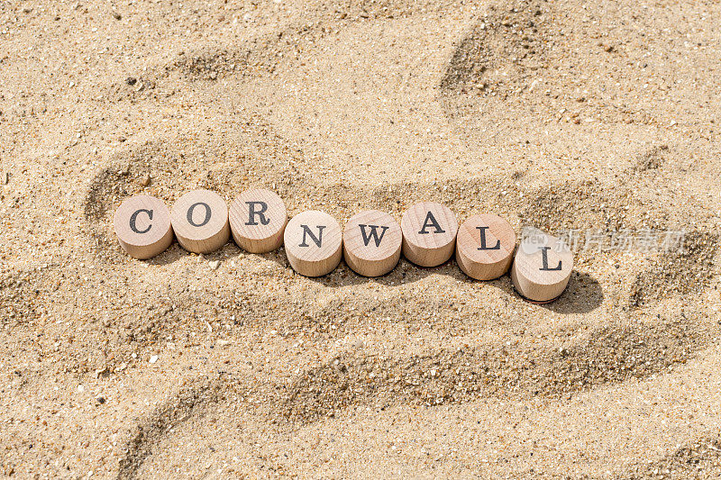 海滩/沙子概念-康沃尔，英国